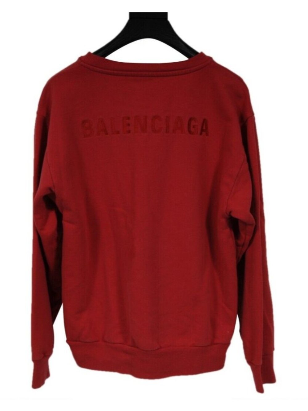 Balenciaga Youth Logo Sweatshirt Size 10Y Red Cotton Sweater Pullover Thermal